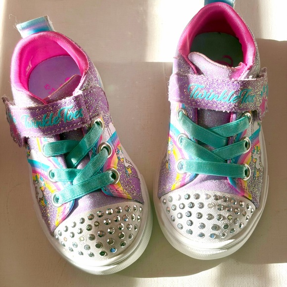 Skechers Other - Skechers Twinkie Toes Kids Sparkly Purple Sneakers